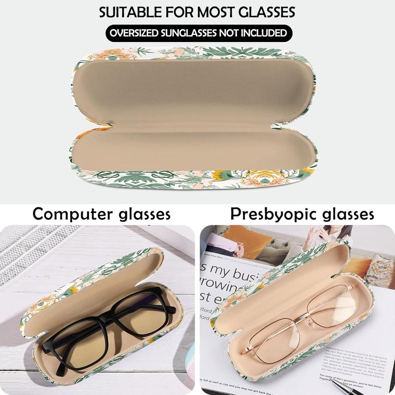 Cabreche Glasses Case Hard Shell Eyeglass Portable Glasses Eyeglasses Holder Box with Cleaning Cloth Women Girls Men Cute - Image 3